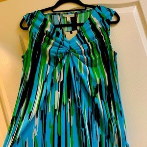 ***Dana Bachman NWT sleeveless blue & green print S